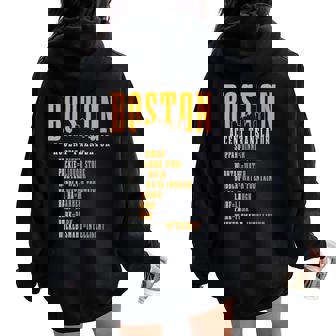 Boston Accent Translator Massachusetts Souvenirs Pride Women Oversized Hoodie Back Print | Mazezy