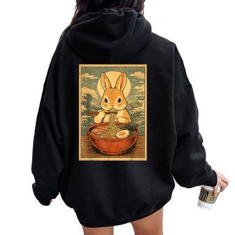 Bunny Ramen Japanese Graphic For Ns Women Oversized Hoodie Back Print - Thegiftio UK