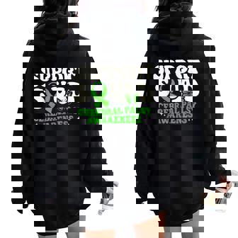 Butterfly Cerebral Palsy Awareness Ribbon Support Squad Women Oversized Hoodie Back Print | Seseable FR