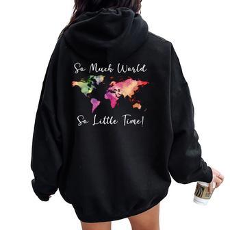 Camisa Deacaciones Yacaciones Con Mapa Del Mundo Cuello Women Oversized Hoodie Back Print - Regaloses