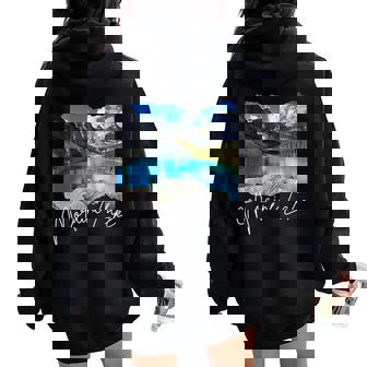 Canada Banff Moraine Lake Women Oversized Hoodie Back Print | Mazezy