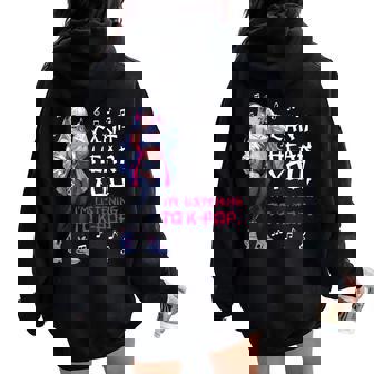 Can't Hear You I'm Listening To K-Pop Lover Cute Anime Girl Women Oversized Hoodie Back Print | Mazezy