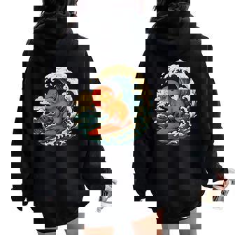 Capybara Surfing Japanese Tee For Man Woman Women Oversized Hoodie Back Print | Mazezy