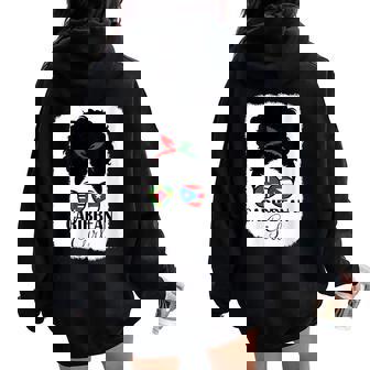 Caribbean Girl Roots Dominica And Puerto Rico Mix Heritage Women Oversized Hoodie Back Print | Mazezy