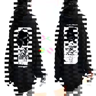 Caribbean Girl Roots Guyana And Trinidad Tobago Mix Heritage Women Oversized Hoodie Back Print | Mazezy