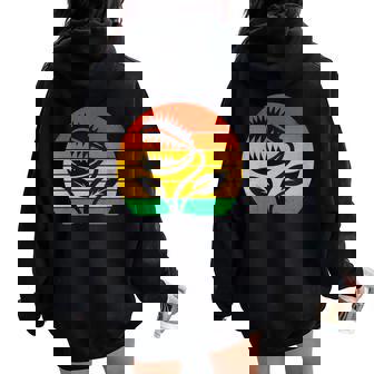 Carnivorous Plant Venus Fly Trap Vintage Sunset Women Oversized Hoodie Back Print | Mazezy