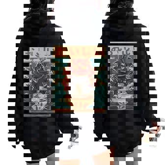 Cat Eating Ramen For Men Women Teens Girls Kawaii Anime Women Oversized Hoodie Back Print | Mazezy