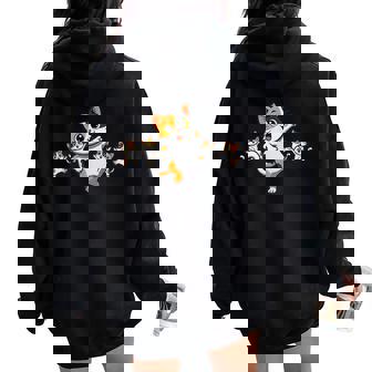 Cats Dancing Cat Lover For Kitty Graphic Women Oversized Hoodie Back Print - Thegiftio