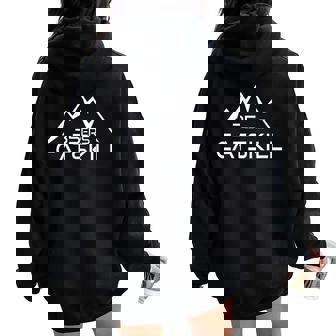 Catskill 35er Mountain Women Oversized Hoodie Back Print | Mazezy