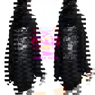 Cedar Keys Florida Women Oversized Hoodie Back Print | Mazezy