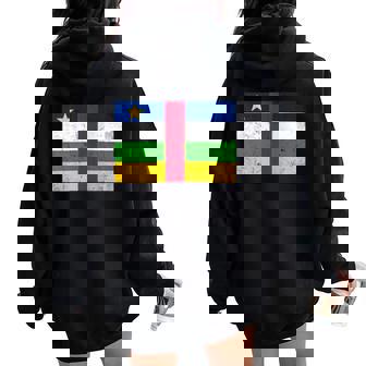 Central African Republic Flag Graphic For Men Women Kids Women Oversized Hoodie Back Print | Mazezy