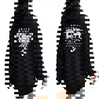 Certified Treat Dealer Dog Mom Dog Dad Women Oversized Hoodie Back Print | Seseable UK