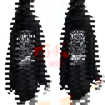 Chapter 54 Fabulous Since 1972 Roses 54th Birthday Women Women Oversized Hoodie Back Print - Monsterry