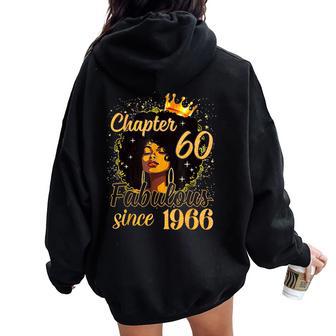 Chapter 60 Afro Queen Girl Fabulous Since 1966 Birthday Women Oversized Hoodie Back Print - Thegiftio UK