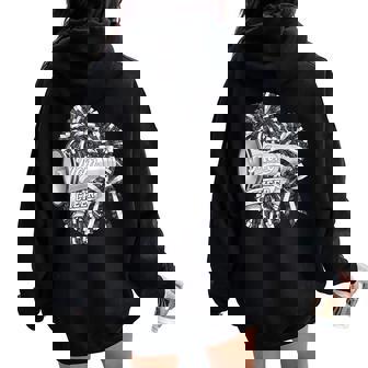 Cheer Mom Mama Bow Sport Cheerleader Cheerleading White Women Oversized Hoodie Back Print - Seseable