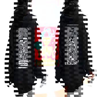 Cheer Mom Tarot Card Skeleton Cheerleading Coach Women Women Oversized Hoodie Back Print | Mazezy