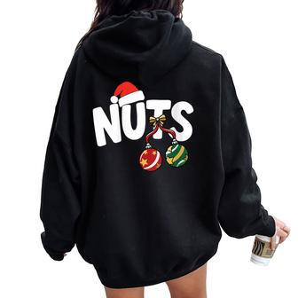Chestnuts Christmas Matching Couple Chest Nuts Couples Women Oversized Hoodie Back Print | Mazezy