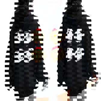 Chicken Chickens Cute Kawaii Anime Kawaii Japan レディース オーバーサイズ パーカー バックプリント - Kawaiitshirt