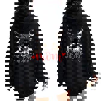 Chihuahua Mom The Dog Mother Chiwawa ブラック&タン チワワ 長袖tシャツ レディース オーバーサイズ パーカー バックプリント - Kawaiitshirt