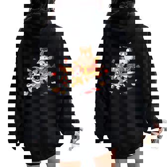 Chinese Horse Chihuahua Kid Happy New Year Women Oversized Hoodie Back Print | Mazezy