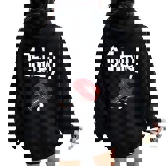 Choley Ping Pong Power Table Tennis Bat Women Oversized Hoodie Back Print | Mazezy