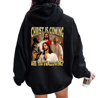 Christ Is Coming Prepare Your Heart Retro Women Women Oversized Hoodie Back Print - Thegiftio UK