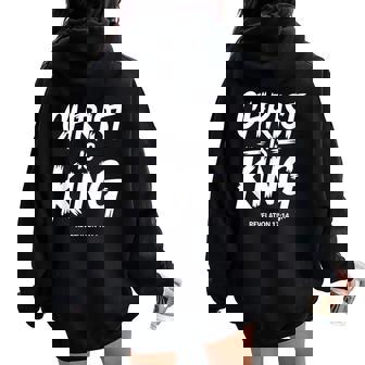 Christ Is King Jesus Catholic Christian Christianity Women Oversized Hoodie Back Print | Mazezy