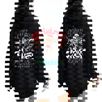 Christmas Cheer Squad Cheerleading Santa Cheerleader Xmas Women Oversized Hoodie Back Print | Mazezy