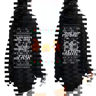 Christmas Cookie Baking Supervisor Gingerbread Pastry Chef Women Oversized Hoodie Back Print - Monsterry