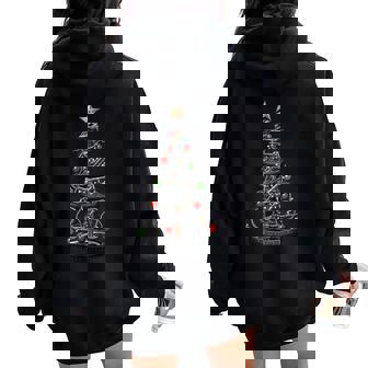 Christmas MTB Mountain Biking Tree Xmas Men Women Boys Women Oversized Hoodie Back Print | Mazezy