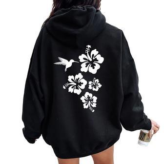 Colibri Fleurs D'hibiscus Hommes S Enfants Hibiscus Sweat à capuche oversize pour femme avec imprimé dans le dos - Cadeauxyz