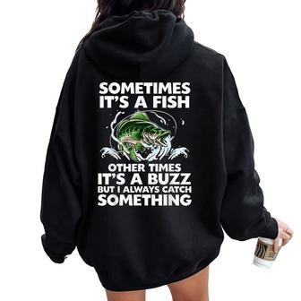 Cool Fishing For Fishing Rod Fish Fisherman Women Oversized Hoodie Back Print - Thegiftio UK