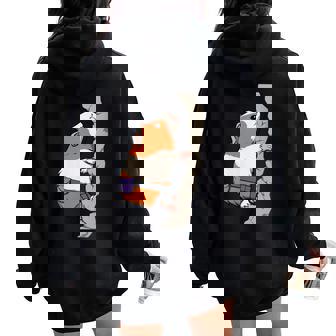 Cool Guinea Pig Bouldering Rock Climbing Women Oversized Hoodie Back Print | Mazezy