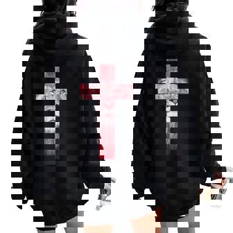 Cool Lion Of Judah Cross Jesús Regalo Para Cristianos Hombres Es Women Oversized Hoodie Back Print - Regaloses