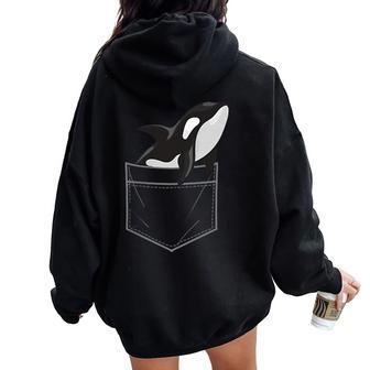 Cool Orca For Killer Whale Ocean Orca Lover Women Oversized Hoodie Back Print - Thegiftio