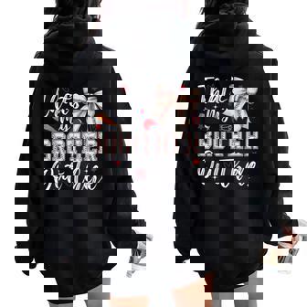 Coquette That's My Brother Out There Baseball Sister Girl Women Oversized Hoodie Back Print | Seseable UK