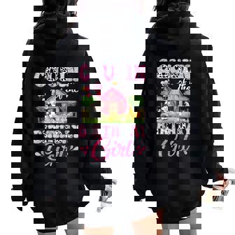 Cousin Of The Birthday Girl 1St Birthday Cow Farm Family Women Oversized Hoodie Back Print | Seseable FR