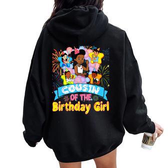 Cousin Of Birthday Girl Gracie Birthday Doll Girl Party Women Oversized Hoodie Back Print | Seseable UK