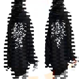 Cow Mama Birthday Family Matching Coquette Bow Boy Girl Farm Women Oversized Hoodie Back Print - Thegiftio