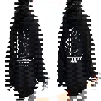 Crazy Optical Illusion Rabbit Duck Perspective Wittgenstein Women Oversized Hoodie Back Print | Mazezy