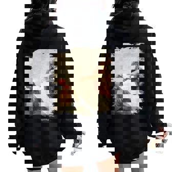 Creation Of Chicken Adam クラシック ミケランジェロ ニワトリ ファニー レディース オーバーサイズ パーカー バックプリント - Kawaiitshirt