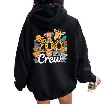 Crew Giraffe Monkey Zoo Trip Zoo Keeper Wildlife Zoo Women Oversized Hoodie Back Print - Thegiftio UK