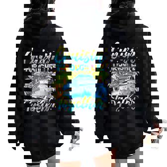 Cruisin Through Life Together Husband And Wife Cruise Couple Women Oversized Hoodie Back Print - Thegiftio
