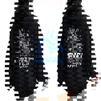 Crush Diabetes Awareness Ribbon High Heels Crown Butterflies Women Oversized Hoodie Back Print | Mazezy