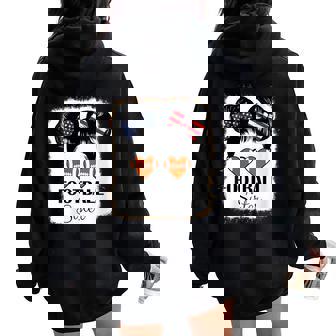 Cute American Football Sister US Flag Support Brother Women Oversized Hoodie Back Print | Mazezy