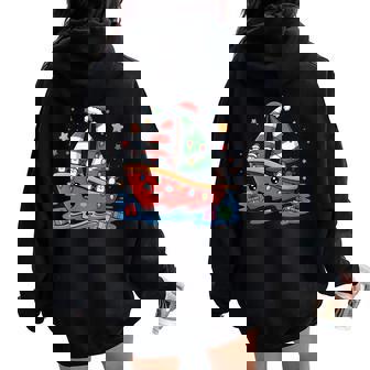 Cute Christmas Boat Parade Family Holiday Sailing Tee Cruise Women Oversized Hoodie Back Print | Mazezy