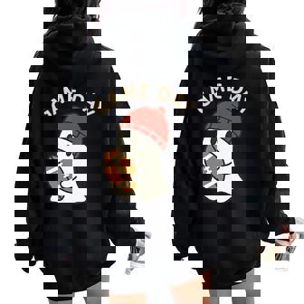 Cute Ghost Game Day American Football Lover Touchdown Season Women Oversized Hoodie Back Print | Mazezy