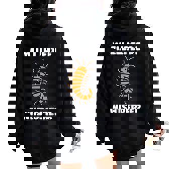 Cute Insect Centipede Minimalist Simple Whisperer Millipede Women Oversized Hoodie Back Print | Mazezy