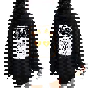 Cute Karate Girl Bleached Leopard Martial Arts Girls Women Oversized Hoodie Back Print | Mazezy