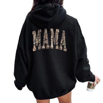 Cute Mama Camo Coquette Bow Mom Flowers Family Southern Women Oversized Hoodie Back Print | Mazezy